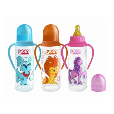 Бутылочка с соской Веселые животные Lubby 11389 ПП 250 мл